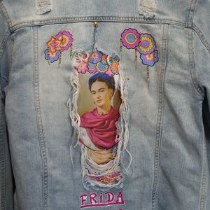 'On the Road' denim jacket - Frida Kahlo transfer